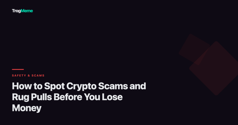 TrogMeme article cover - spot crypto scams